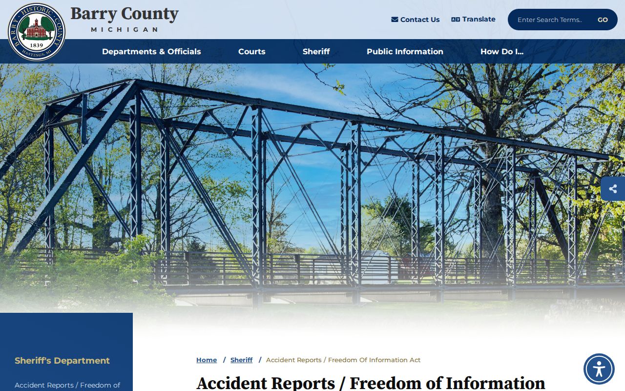 Barry County Sheriff FOIA request instructions