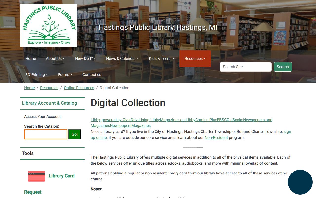 Hastings Public Library digital collections access for Barry County newspapers